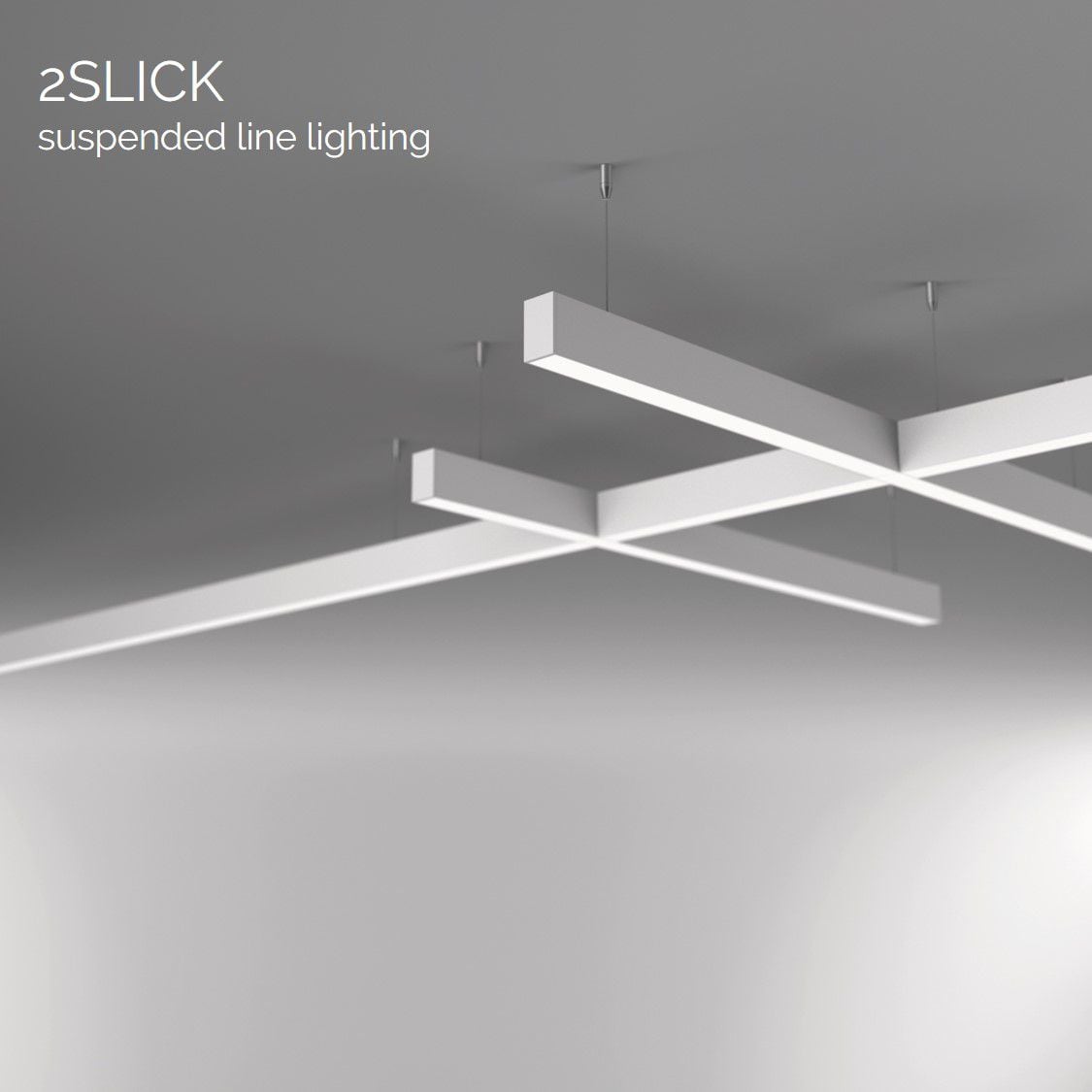2slick small line suspended line lighting begin 1200x40x65mm 4000k 1888lm 21w dali