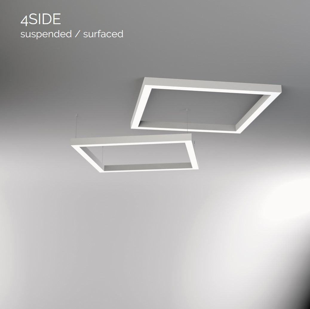 4side small line luminaire suspended 1200x1200mm 3000k 7098lm 4x21w fix