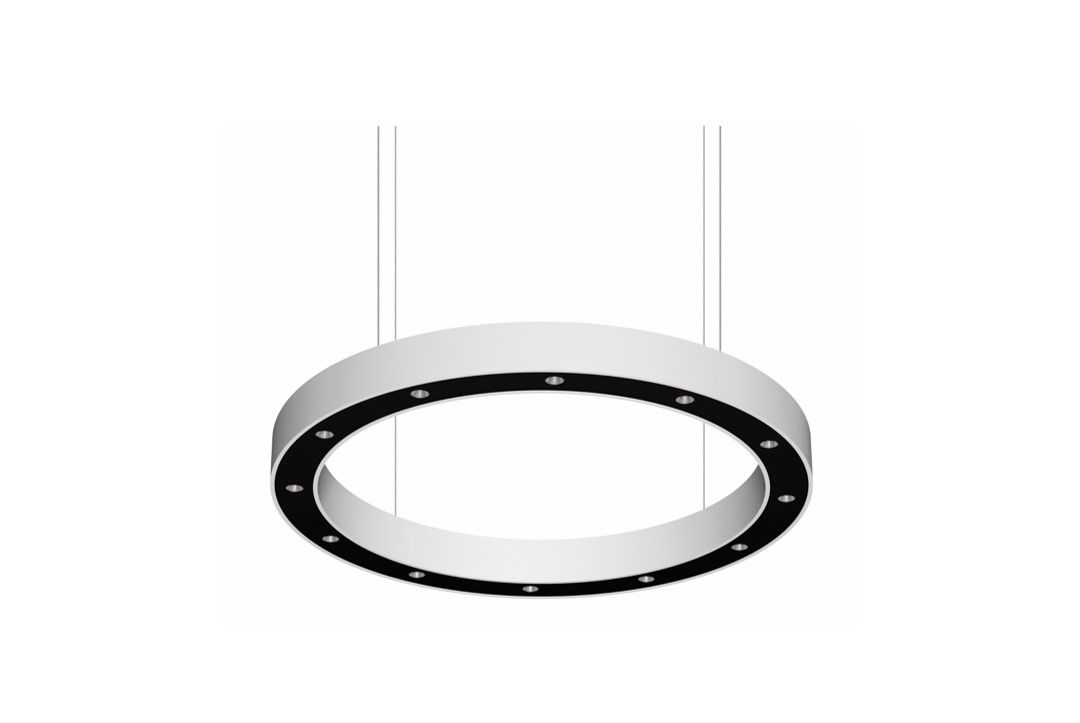 blore cup ring luminaire suspended 1200mm 3000k 8192lm 12x6w fix