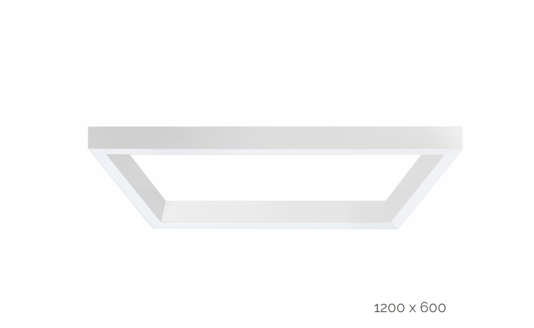 farina surfaced luminaire rectangle 1200x600mm 4000k 13739lm 2x35w2x20w fix