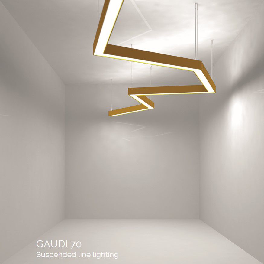 gaudi 70 line lighting directindirect first suspended 1200mm 4000k 7380lm 3520w dali