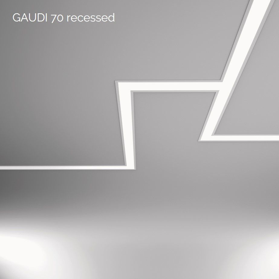 gaudi 70 line lighting end recessed 2400mm 3000k 8610lm 70w fix